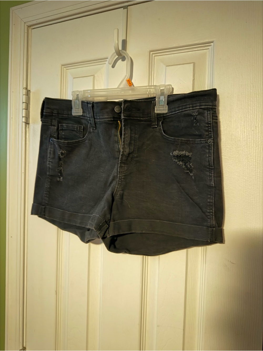 Old Navy Charcoal Distressed Denim Shorts